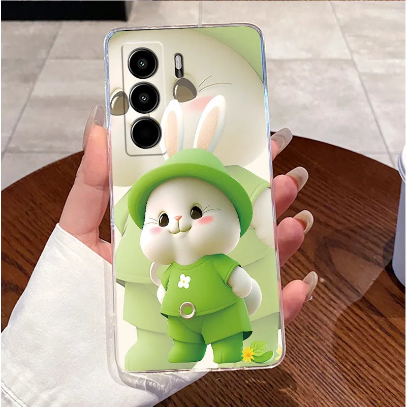 For Itel Power 70 P673L Case Clear Luxury Cute Love Rabbit Funny TPU Soft Silicone Phone Casing For Itel P70 Power70 Back Cover