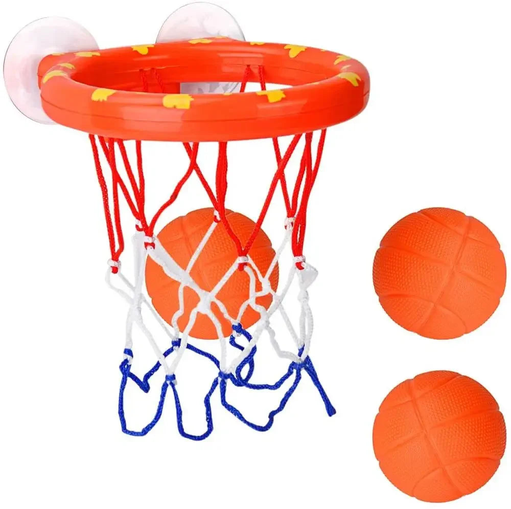 Baby Kids Mini Basketball Bathtub Water Play Set with 3 Balls Funny Shower Bath Fun Toys for Toddlers Educational and Safe