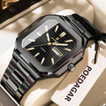 POEDAGAR Luxury Square Male Watch Waterproof Luminous Date Week Quartz Watches For Men Stainless Steel Fashion Men's Clock Reloj