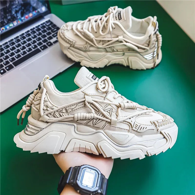 Men Shoes Men's Casual Shoes Male Mesh Sneakers Classics Man Leisure Shoes Fashion Comfortable Flats Sock Shoes Thick Sole Suede