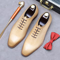 Mens Dress Shoes Fashion Pointed Toe Men's Business Casual Shoes Green Khaki Leather Oxfords Shoes Zapatos De Hombre