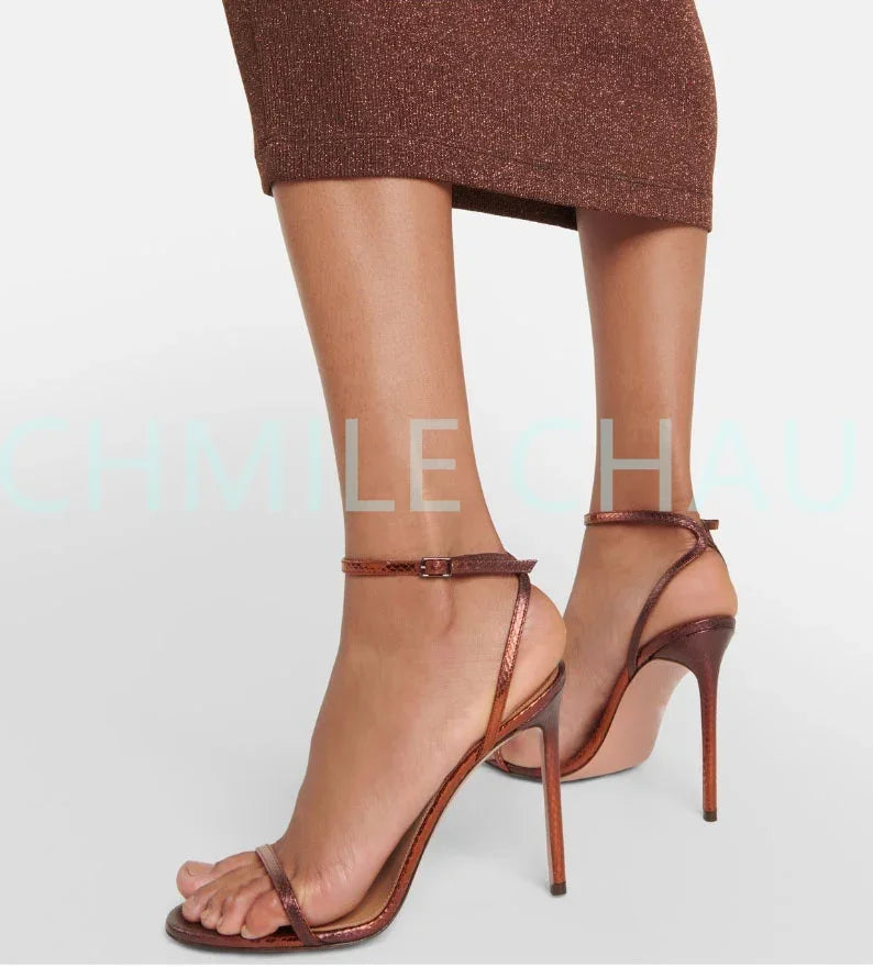 【Measure your feet length before order】Elegant Luxury Designer Women Sandal High Heel Sexy Banquet Sandálias Femininas 13-CHC-32