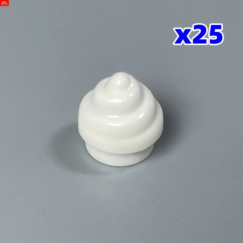 MOC Bricks Sugar Ice Cream Sweet Italian Food Dessert City Street Educational DIY Building Blocks Children's Toys Plastic Dolls