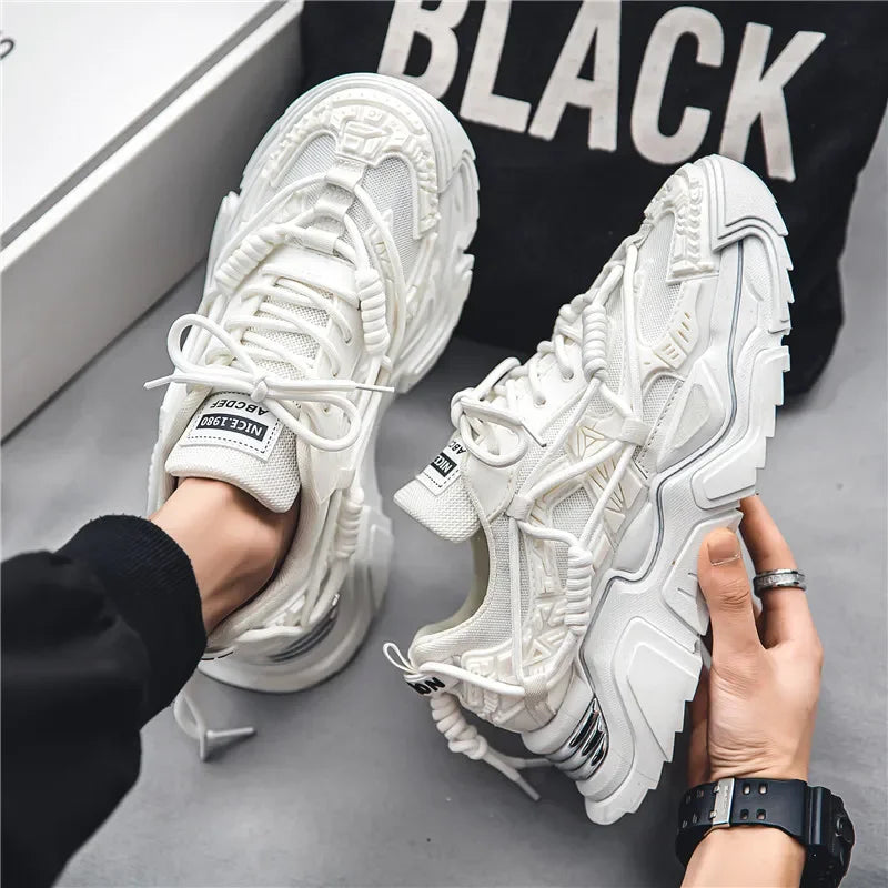 Men Shoes Men's Casual Shoes Male Mesh Sneakers Classics Man Leisure Shoes Fashion Comfortable Flats Sock Shoes Thick Sole Suede