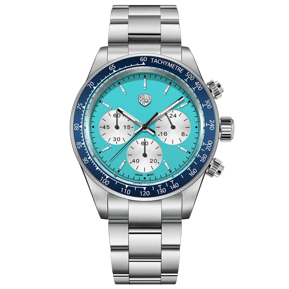 2026new men's watch RollsTimi luxury Quartz VK63 Movt Chronograph men's top AR Sapphire diving limited edition men's watch reloj