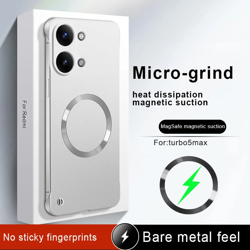 For POCO X8 pro/X8 pro Max Case Luxury Frameless Metal Magnetic PC Cover For POCO X8 PRO MAX Shockproof Bumper Funda