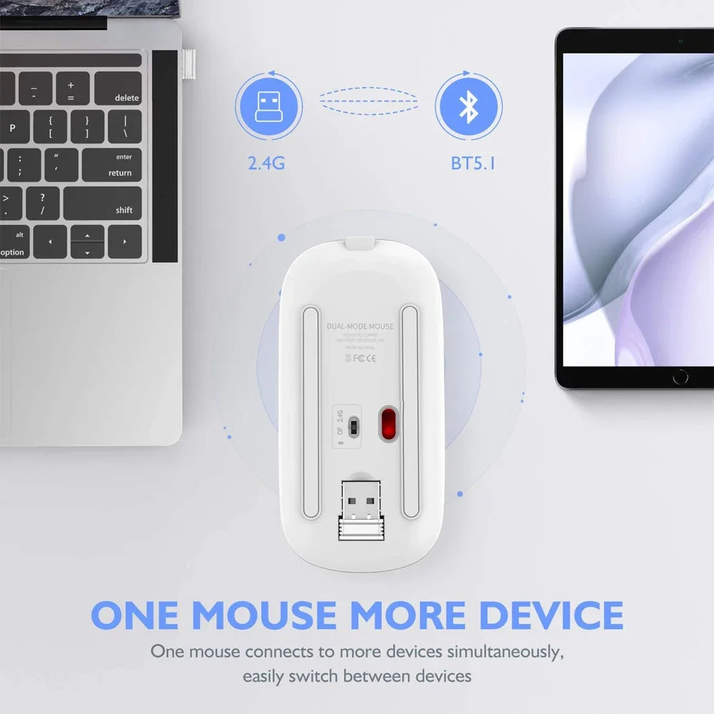 Wireless Mouse Bluetooth--compatible RGB Rechargeable Mouses Wireless Computer Silent Mice LED Backlit Ergonomic Gaming Mouse