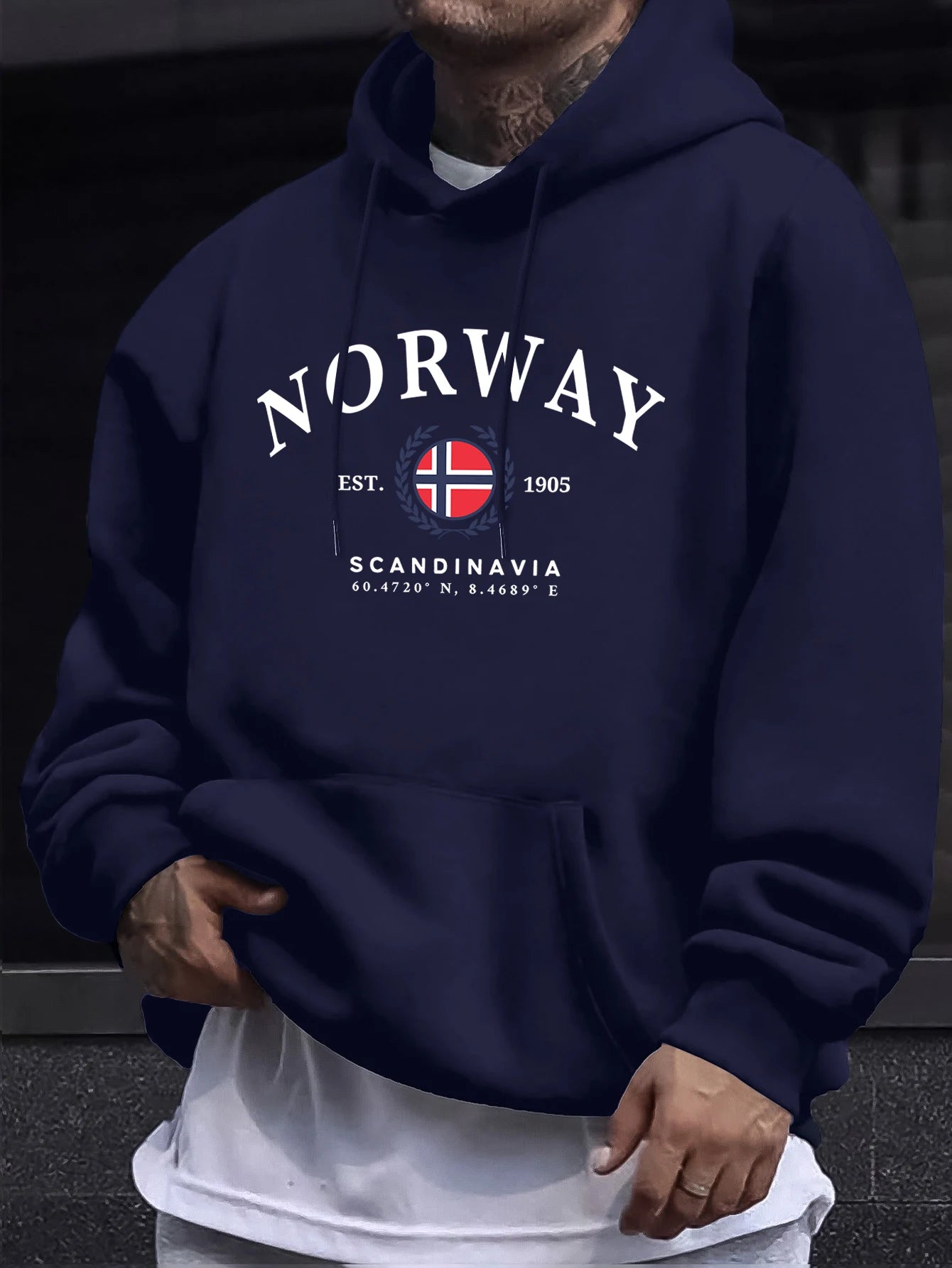 Norway Scandinavia Flag Creative Prints Pullovers Unisex Thicken All-Match Hoodie Street Autumn Sweatshirt Loose Casual Clothes