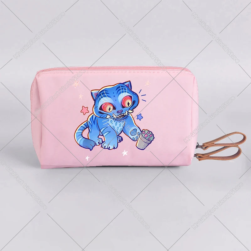 KPop Demon Hunters Small Make Up Bag Women Travel Makeup Brush Organizers Cosmetics Lipstick Waterproof Toiletry Clutch Bag