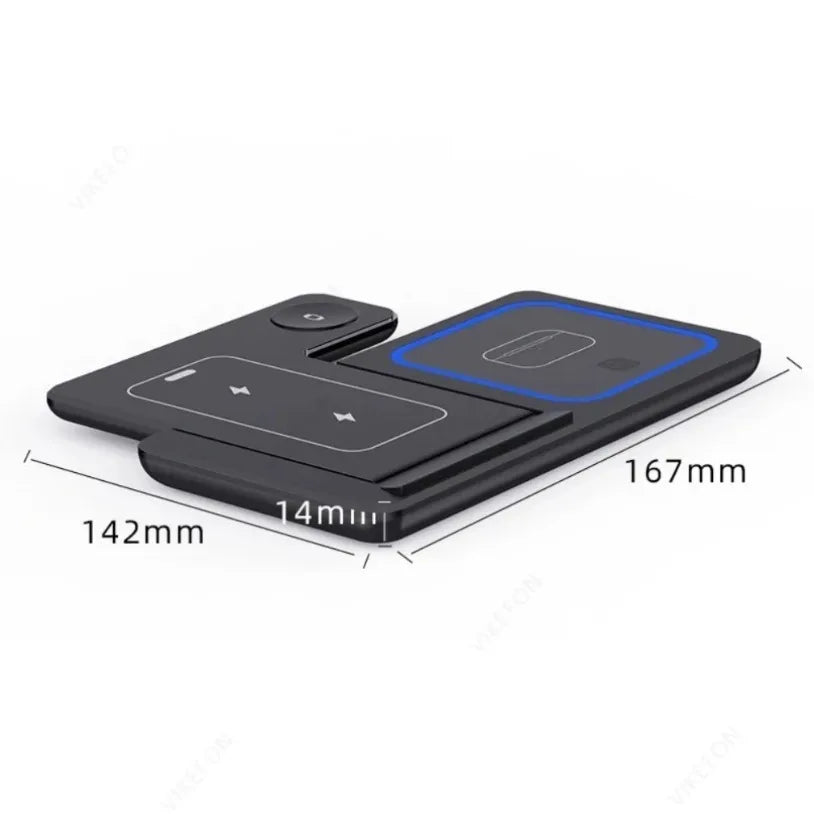 VIKEFON 3 in 1 30W Foldable Wireless Charging Station for iPhone 17-12 Pro Max iWatch Ultra Airpods Pro Fast Charger Stand Dock