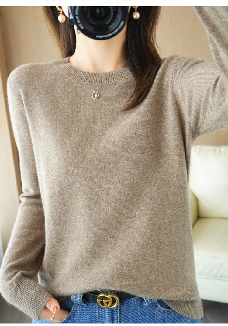 Women Sweater O-neck Autumn Winter BasicPullover Warm Casual Pulls Jumpers Korean FashionSpring Knitwear Bottoming Shirt 2026