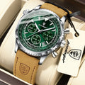POEDAGAR Business Men Wristwatch Waterproof Luminous Date Chronograph Sport Man Clock Leather Quartz Fashion Men's Watches Reloj