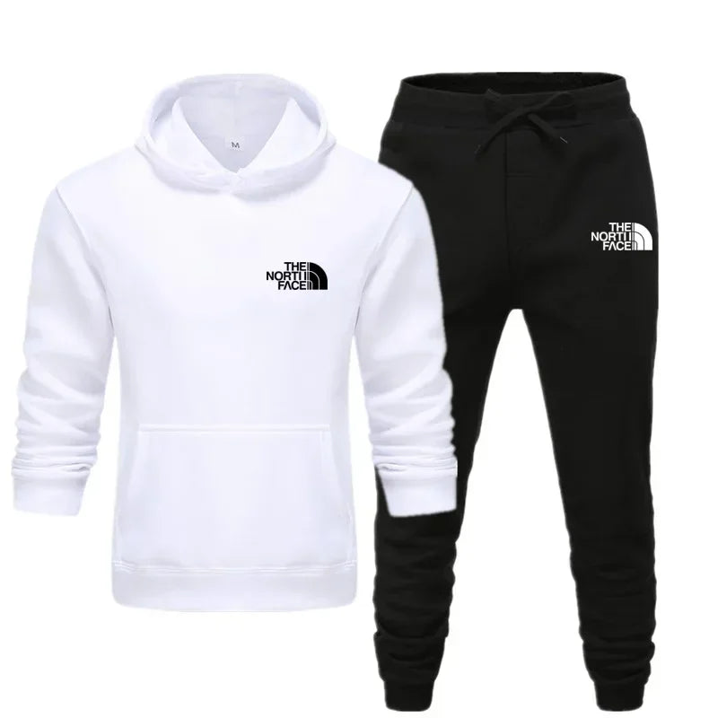 Autumn and winter printed men's and women's fashionable casual sportswear outdoor fitness jogging set hooded sportswear pants