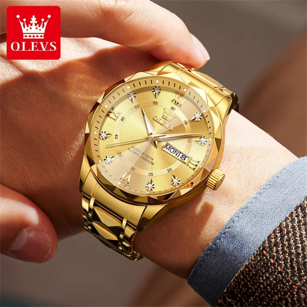 OLEVS High Quality Luxury Quartz Watch for Men New Original Fashion Male Watch Waterproof Calendar Luminous Men's Wrist Watches