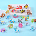 30Pcs Children's 3D DIY Puzzle Mini Aircraft Tanks Animal Dinosaur Model Paper Jigsaw Puzzles Early Educational Toy for Kids