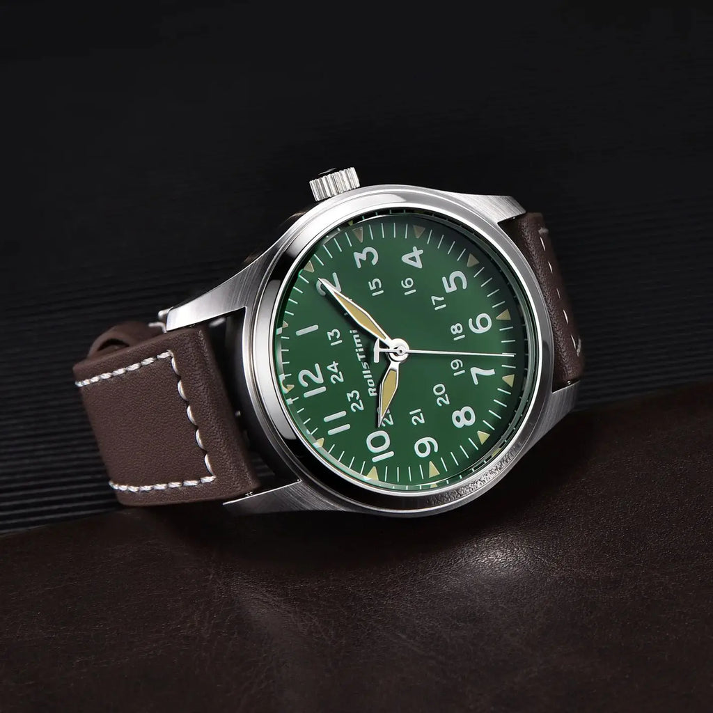 2025 New Rollstimi Retro pilots Watch Top Luxury Quartz Watch For Men Leather Waterproof Luminous Multifunctional Wristwatch Men