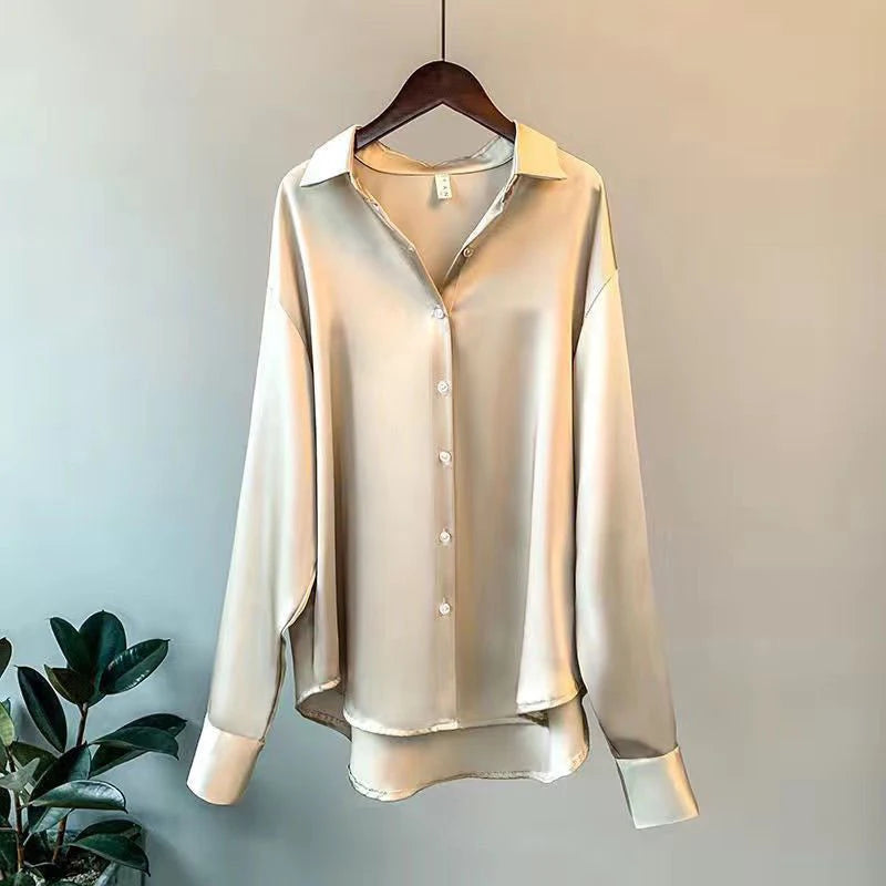 2025Spring Shirt And Blouses New Sweater Cardigans Woman Top Knitted Korean Long Sleeve Lapel Button Elegance Sweet Casual Coats
