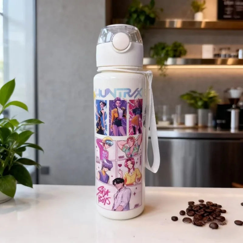 700ML Anime Cartoon Straw Cup K-POP Witch Hunt Large Capacity Tour Portable and Cute Plastic Water Cup for Children