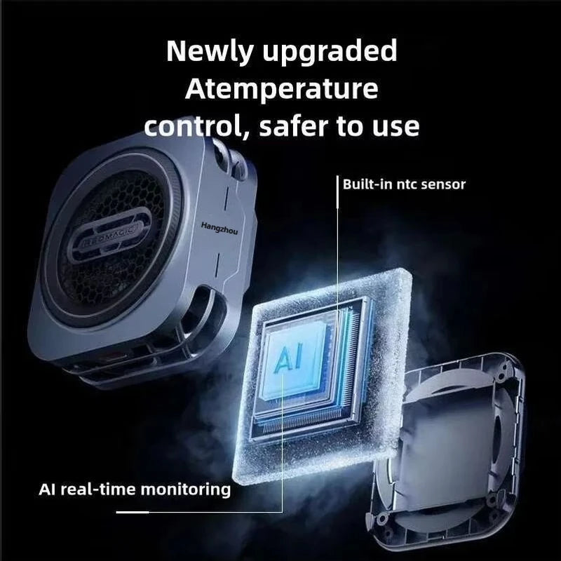 Redmagic 6 Pro Cooler 30W VC Liquid Cooling Radiator Magnetic Fan Cooler RGB LED AI Temperature Control For Mobile Phone Tablet