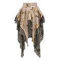 Blood Supply Original Festival Gothic Fairy Midi Skirt New Chinese Palace Disc Buckle Jacquard Asymmetric Lace Trailing Skirts