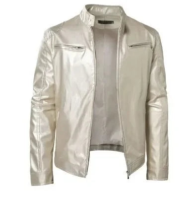 New Men's Clothing Men Leather Coat Stand Collar Punk Motorcycle Leather Jacket Spring Summer Fashion