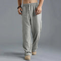 2026 New Men's Cotton Linen Pants Male Autumn New Breathable Solid Color Linen Trousers Fitness Streetwear S-5XL