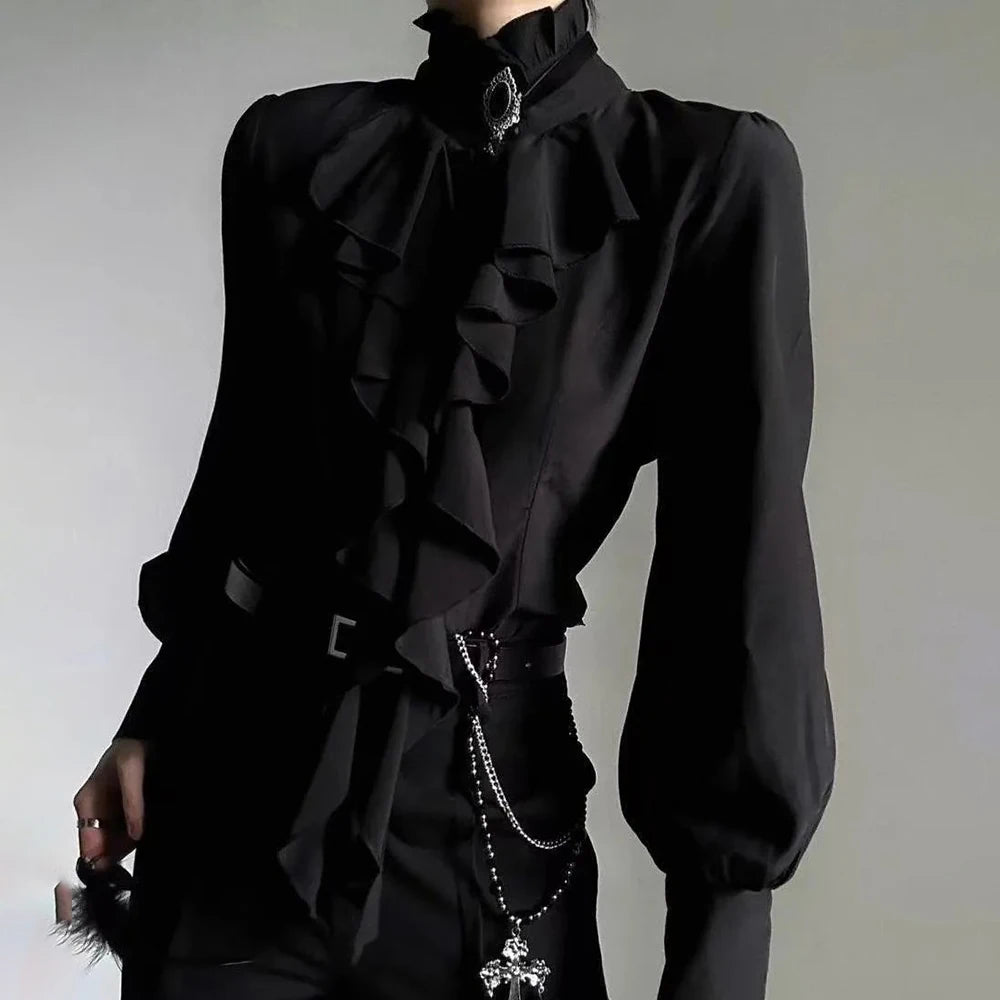 Summer New Men's Solid Color Long-Sleeved Shirt French Retro Fashion Trend Leisure Loose Breathable Unisex Niche Men's Tops