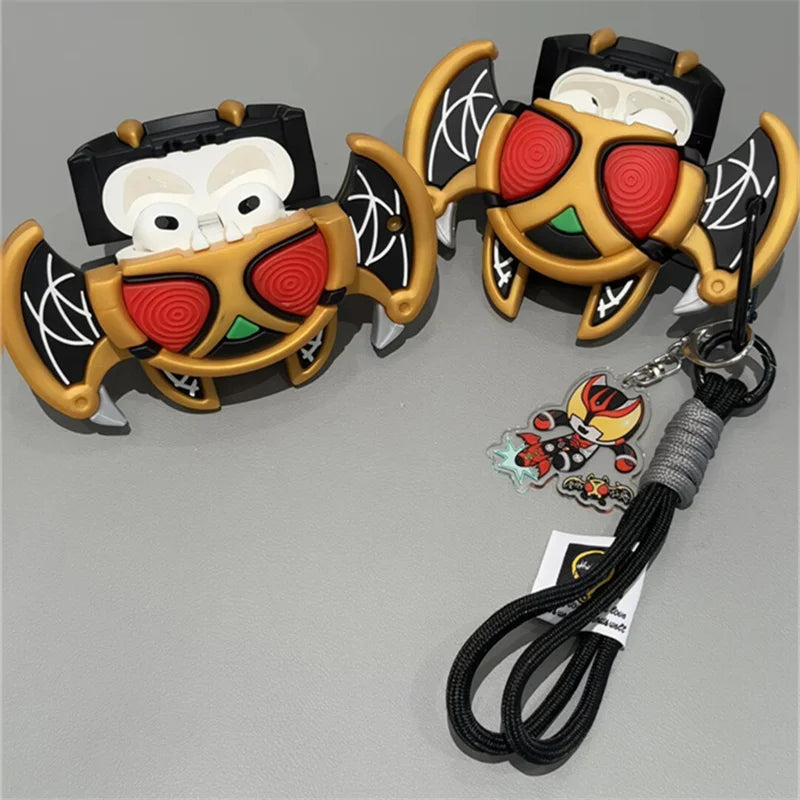 In Stock Luminous Kiva Belt Kamen Rider Earbuds Case Black Neck Strap Anime Merchandise Collection Decoration Model Toy Gifts