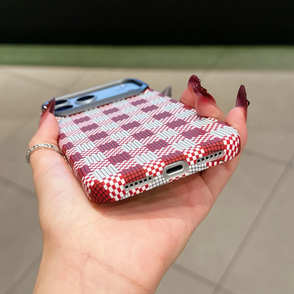 Carbon Fiber Kevlar Texture Phone Case For iPhone 17 Air 16 15 14 Plus 13 12 Pro Max 16E Metal Camera Frame Hard Plastic Cover