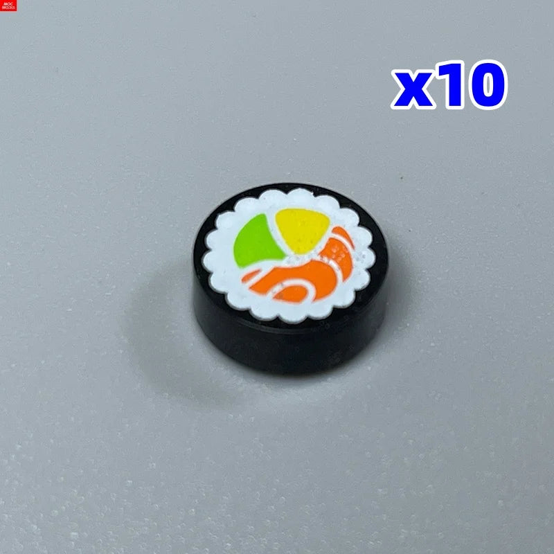 MOC Bricks Sugar Ice Cream Sweet Italian Food Dessert City Street Educational DIY Building Blocks Children's Toys Plastic Dolls