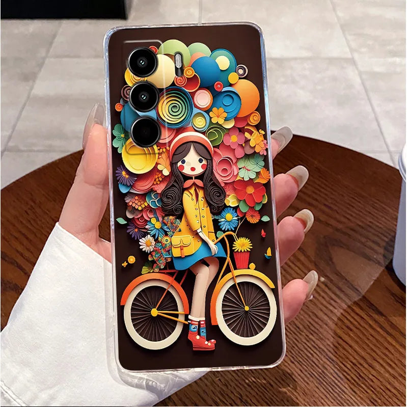 For Itel Power 70 P673L Case Clear Luxury Cute Love Rabbit Funny TPU Soft Silicone Phone Casing For Itel P70 Power70 Back Cover