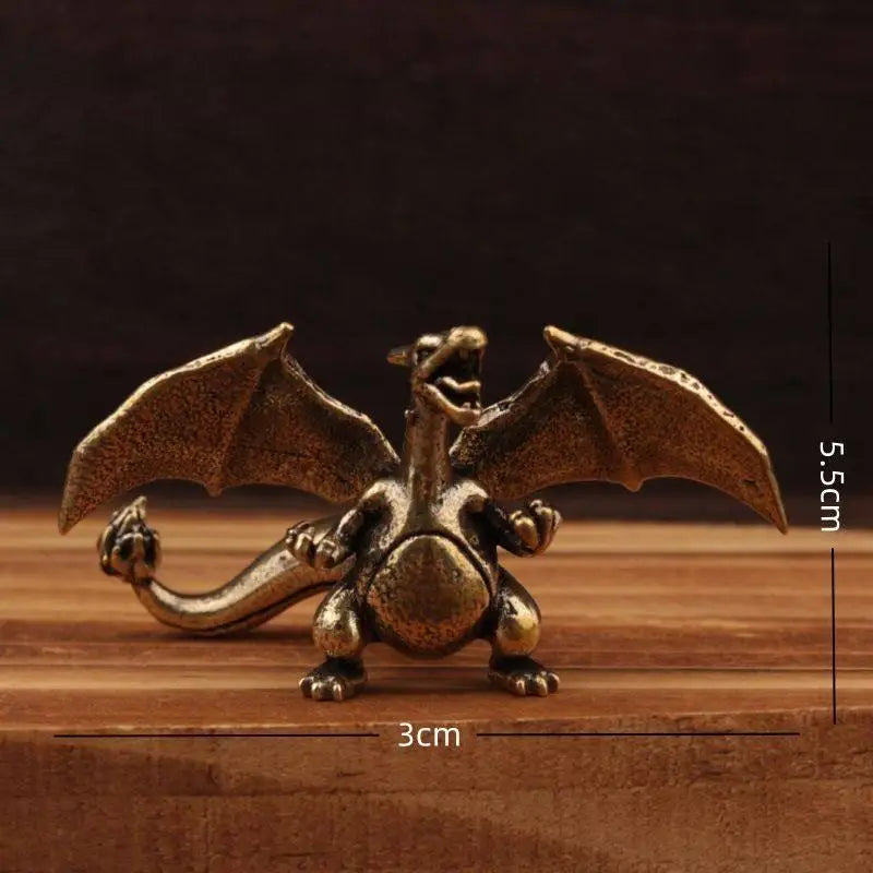 In Stock Anime Small Ornament Brass Creative Ornament Small Ornament Brass Craft Charizard Blastoise Ornament