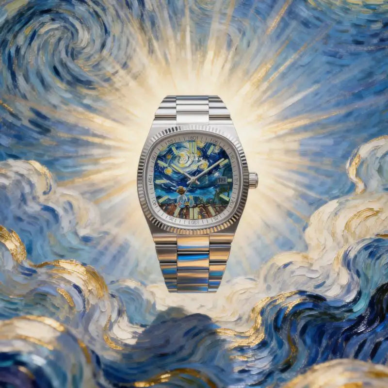 New Square Men's Abstract Art Dial Trendy Retro Luxury Quartz Watch with Multiple Street Style Faces Punk Design Gift