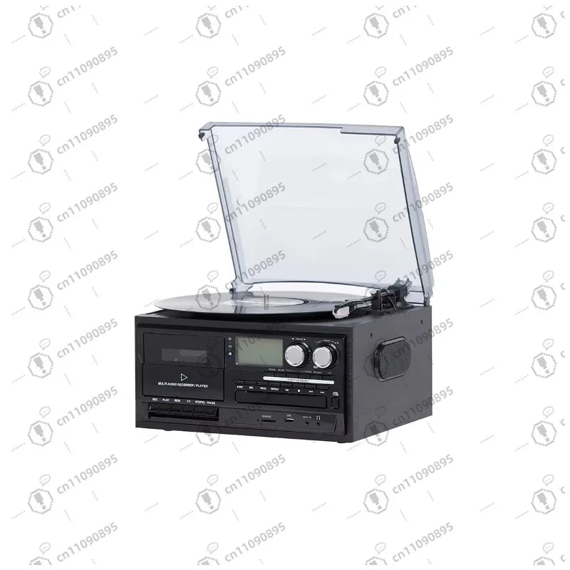 Classic Vintage Design 6-in-1 Audio Turntable Phono & Vinyl Turntable LP & Gramophone with Computer Link/3-Speed LP