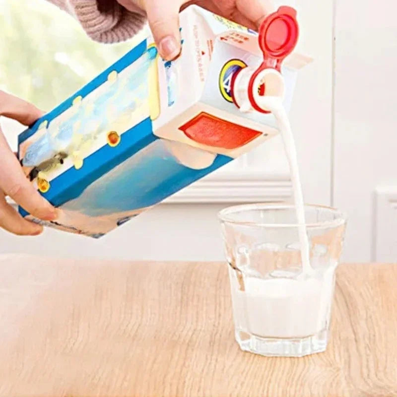 2pcs Milk beverage bottle dispenser with lid and anti spill sealing Boxed beverage drainage device Milk carton extension spout