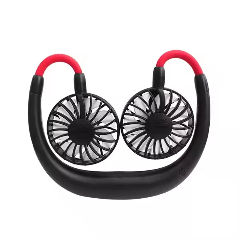 High Quality Headphone Design Hand Free Traveling Outdoor Portable Usb Rechargeable Led Neck Fan Mini Handheld Fan