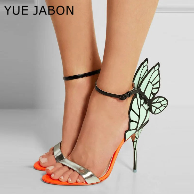 Brand Design Handmade Women Butterfly High Heels Sandals Exquisite beautiful Wing Shoes Female Banquet Party Dress Wedding Shoes