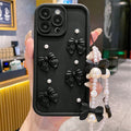 For Xiaomi Redmi Note 10 9 8 7 Pro 4g 5g 10s 3D Pearl Pink Bow Phone Case On Note10 S 10pro With Bracelet Soft Cover 9pro 8pro