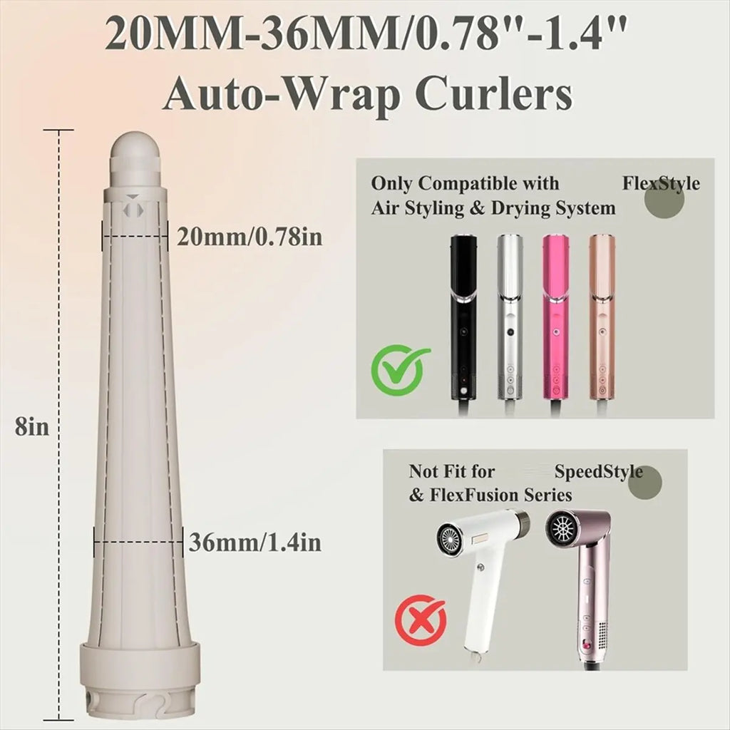 Top Long Curling Iron Conical Barrels Attachment for Shark FlexStyle 0.78-1.4Inch Auto-Wrap Curling Iron Textured Waves