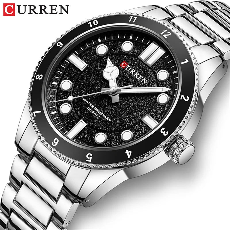 CURREN 8450 Top Brand Luxury Sport New Men Watch Military Waterproof Original Male Clock Stainless Steel Strap Quartz Wristwatch
