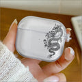 Black Dragon Design Earphone Case for Airpods 4th 3rd 2 Pro 3 2 Shockproof Cover for Airpod 2 3 1 Protective Accessorie Shell