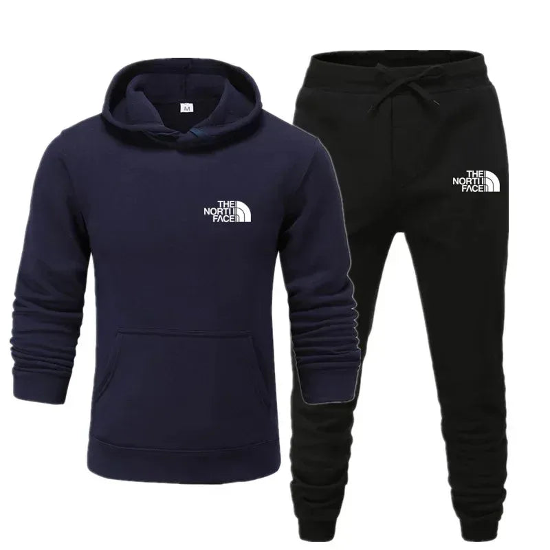 Autumn and winter printed men's and women's fashionable casual sportswear outdoor fitness jogging set hooded sportswear pants