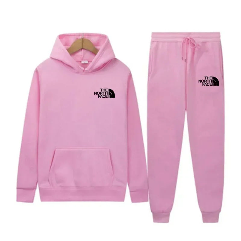 Autumn and winter printed men's and women's fashionable casual sportswear outdoor fitness jogging set hooded sportswear pants