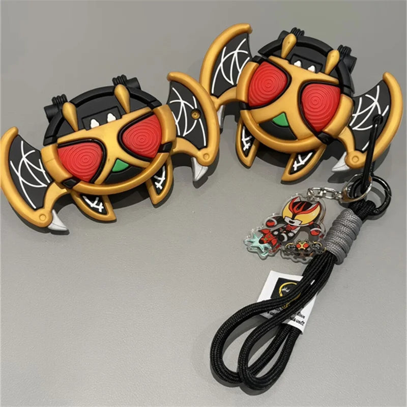 In Stock Luminous Kiva Belt Kamen Rider Earbuds Case Black Neck Strap Anime Merchandise Collection Decoration Model Toy Gifts