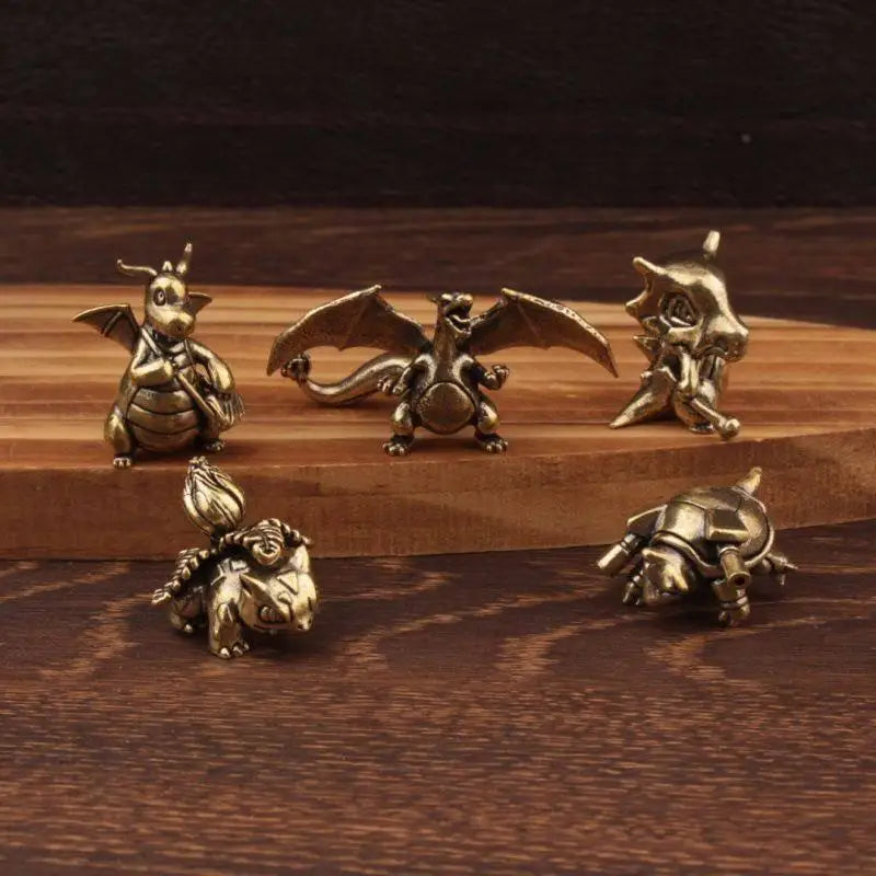 In Stock Anime Small Ornament Brass Creative Ornament Small Ornament Brass Craft Charizard Blastoise Ornament