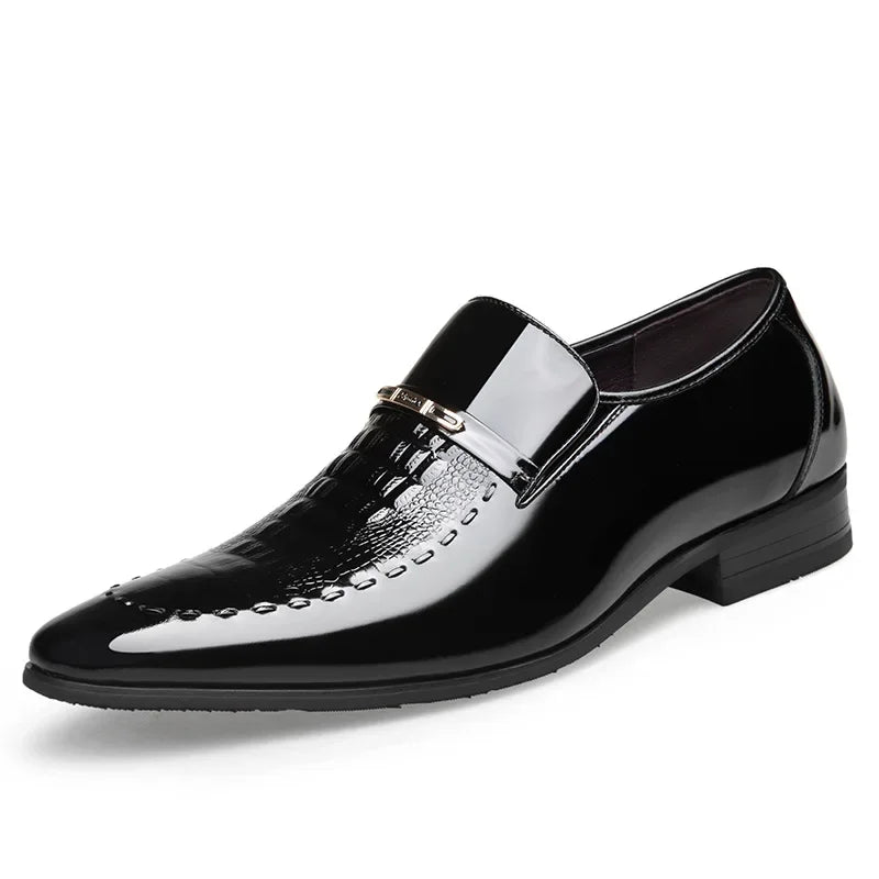 New 2024 Men Leather Shoes Business Classic Office Shoes for Men Crocodile Pattern Men Dress Shoes Breathable Brand Casual Shoes