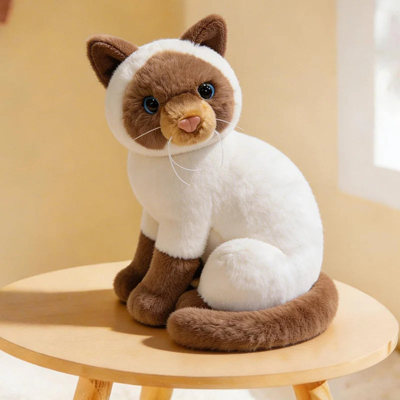 26cm Cartoon Cat Plush Doll Colorful Gray Orange Cow Cat Siamese Cat Tabby Cat Animal Stuffed Toy Home Decor Gift For Children