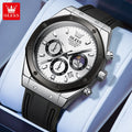 OLEVS 9911 Mens Watch Fashion Brand Waterproof Luminous Quartz Watch for Men Small Dial Sport Wristwatch Chronograph Date Watch