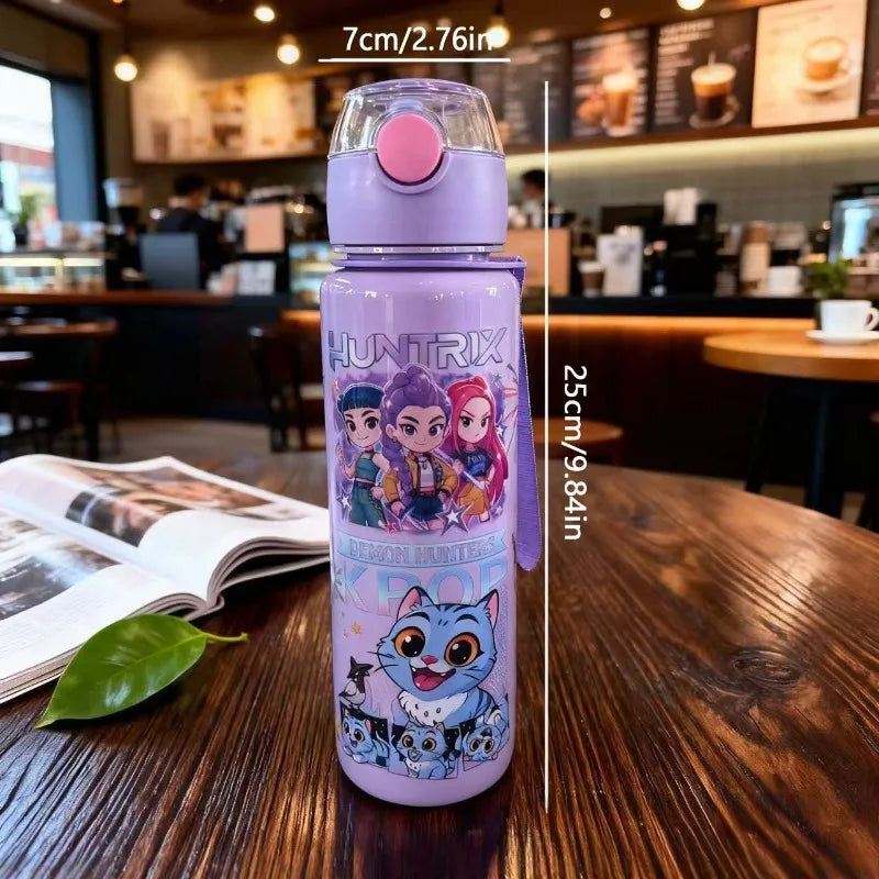 700ML Anime Cartoon Straw Cup K-POP Witch Hunt Large Capacity Tour Portable and Cute Plastic Water Cup for Children