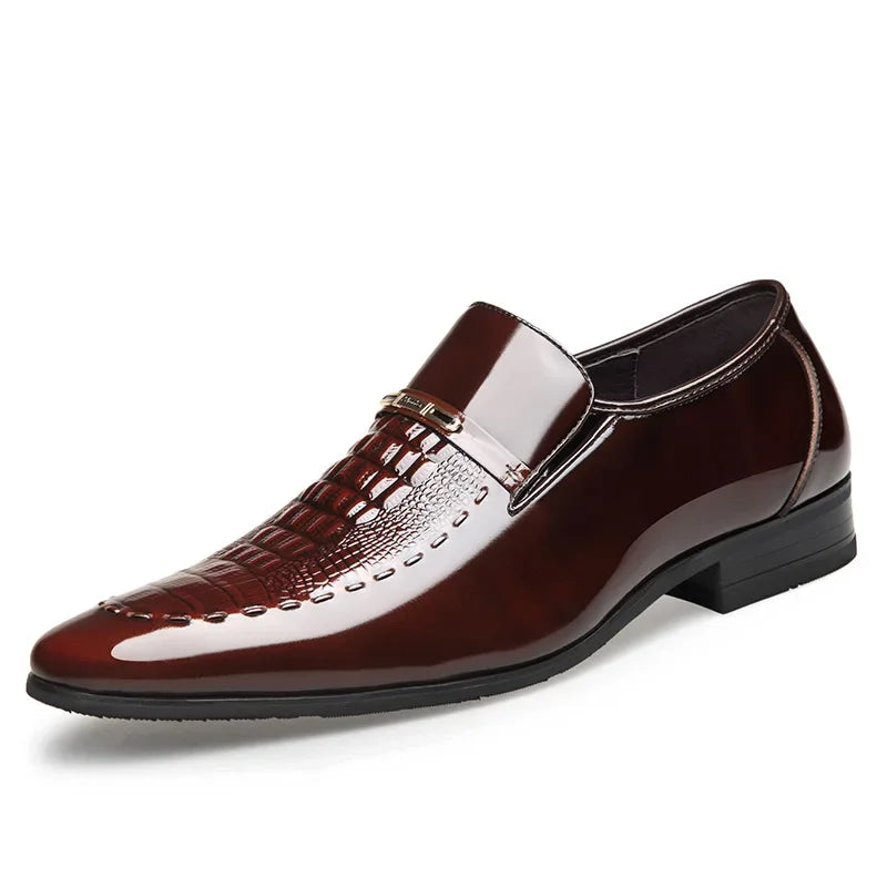 New 2024 Men Leather Shoes Business Classic Office Shoes for Men Crocodile Pattern Men Dress Shoes Breathable Brand Casual Shoes